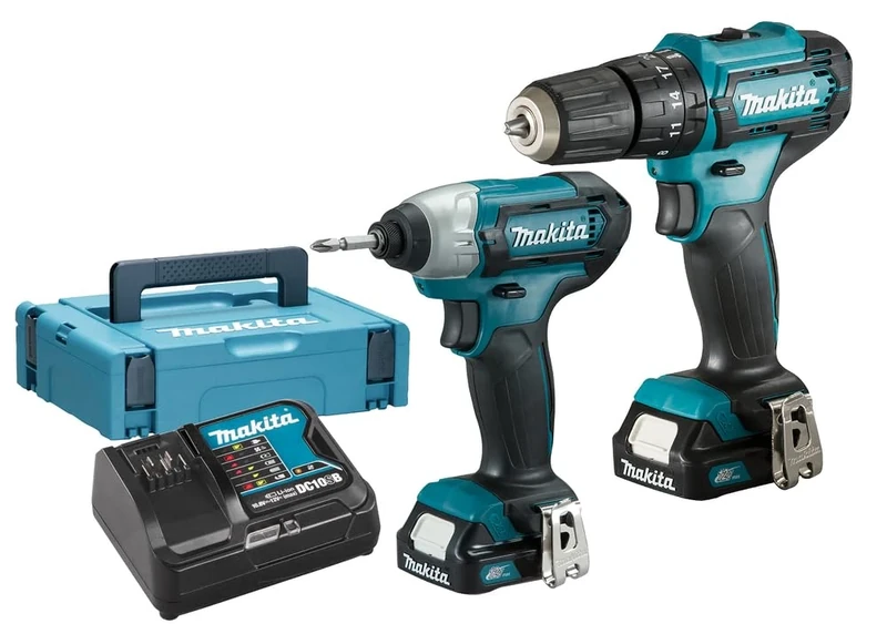 Makita CLX228AJ 12V Max Li-ion CXT 2 Piece Kit comprising HP333DZ, TD110DZ Complete with 2 x 2.0 Ah Li-ion Batteries and Charger Supplied in a Makpac Case