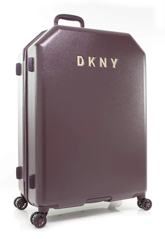 DKNY Unisex-Adult Metal Logo Upright with 8 Spinner Wheels Luggage, Burgundy, 30 Inch Upright, Allure - Image 1