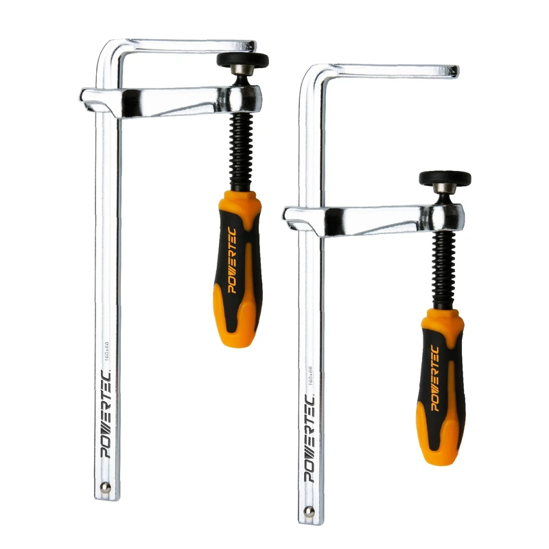 POWERTEC Quick Screw Guide Rail Clamps for Bow XTENDER Fences, MFT Table, Track Saw Guide Rail System, 7” Capacity x 2-3/8” Throat Depth, 400lbs Clamping Force - 2PCs (71409)