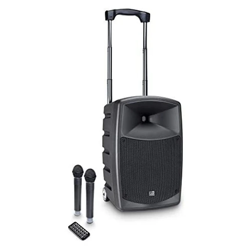 LD Systems ROADBUDDY 10 HHD 2 - Battery-Powered Bluetooth Speaker with Mixer and 2 Wireless Microphones