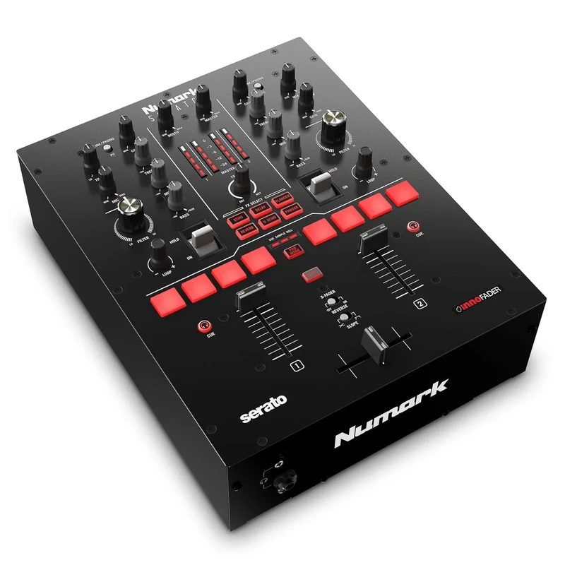 Numark Scratch - Two-Channel DJ Scratch Mixer for Serato DJ Pro (included) With Innofader Crossfader, DVS license, 6 Direct Access Effect Selectors, Performance Pads and 24-Bit Sound Quality