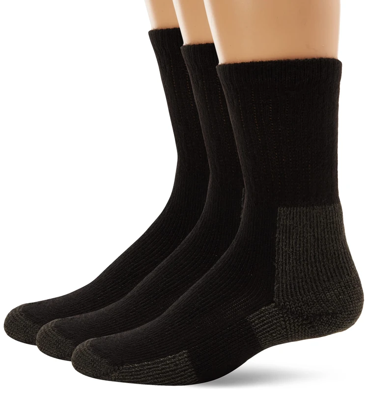 Thorlos Unisex's Hiking Thick Padded Crew Socks, Black (3 Pair Pack), Medium (Pack of 3)