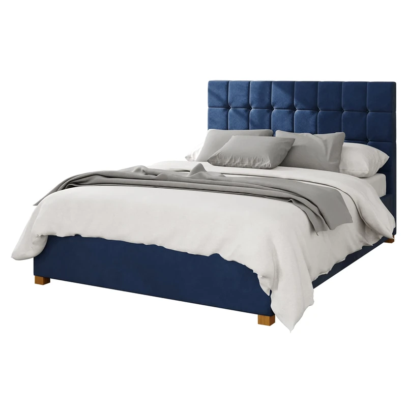 Aspire Beds Ottoman - 24 Square - Plush Velvet - Navy - 60
