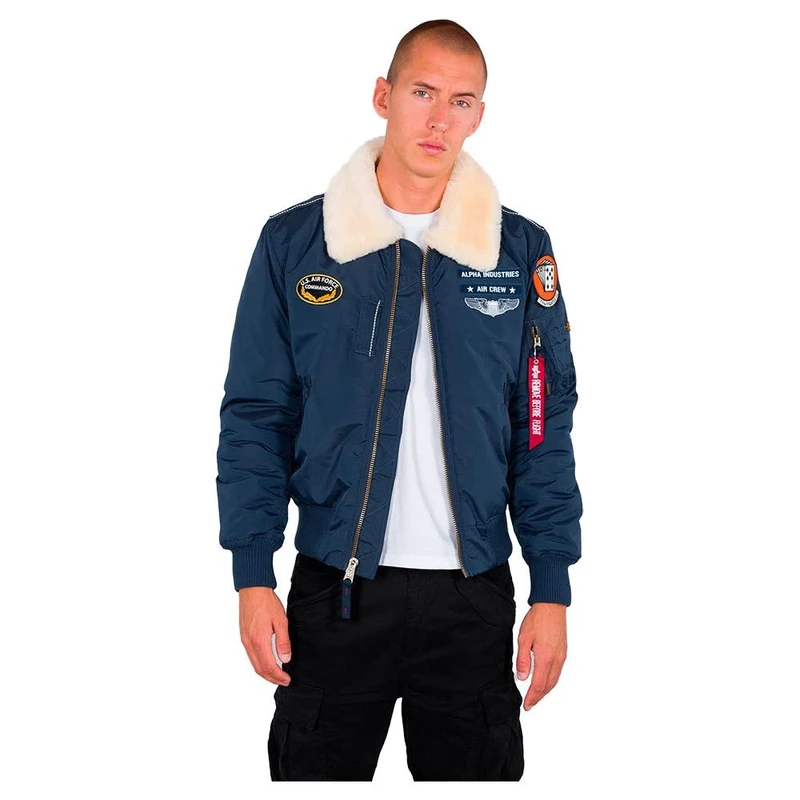 Alpha Industries Injector III Air Force Bomber Jacket for Men New Navy