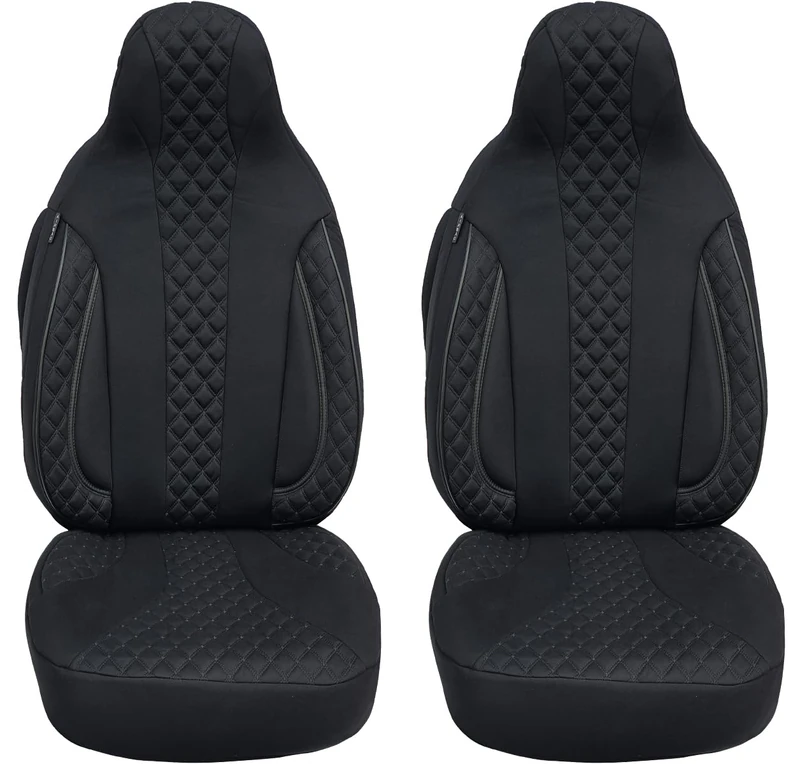 BREMER SITZBEZÜGE Measure Pilot Car Seat Covers Compatible with Mercedes A-Class W168 Driver & Passenger from 1997-2004 / Car Seat Covers Protective Cover Set Car Seat Covers Pack of 2 in Black - Image 1