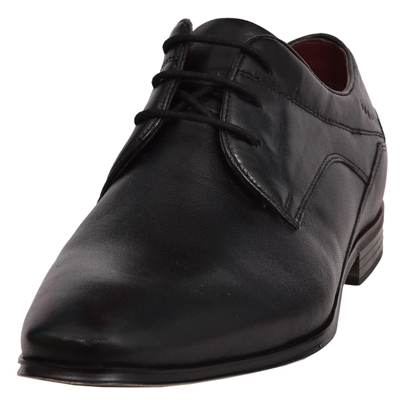 bugatti Men's Business low shoe made of high-quality leather, Derby with elegant lines, Black, 13 UK