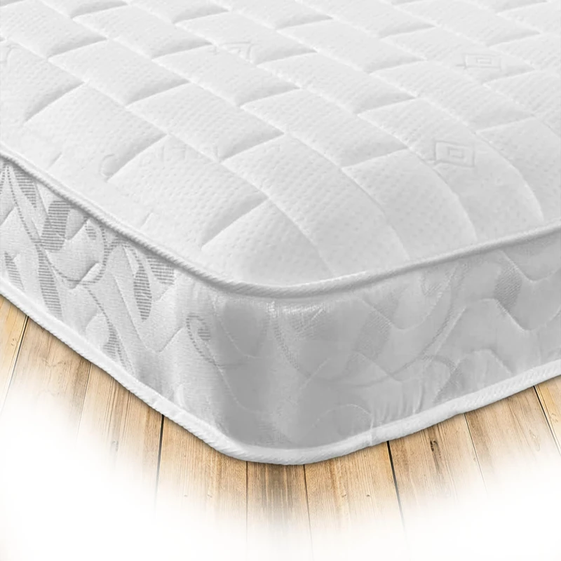 Starlight Beds Brick Design Quilted Sprung Hybrid Mattress with Memory Foam Layer. Soft Firmness, White, 18cm Deep. Shorty Mattress (2ft6 x 5ft9)