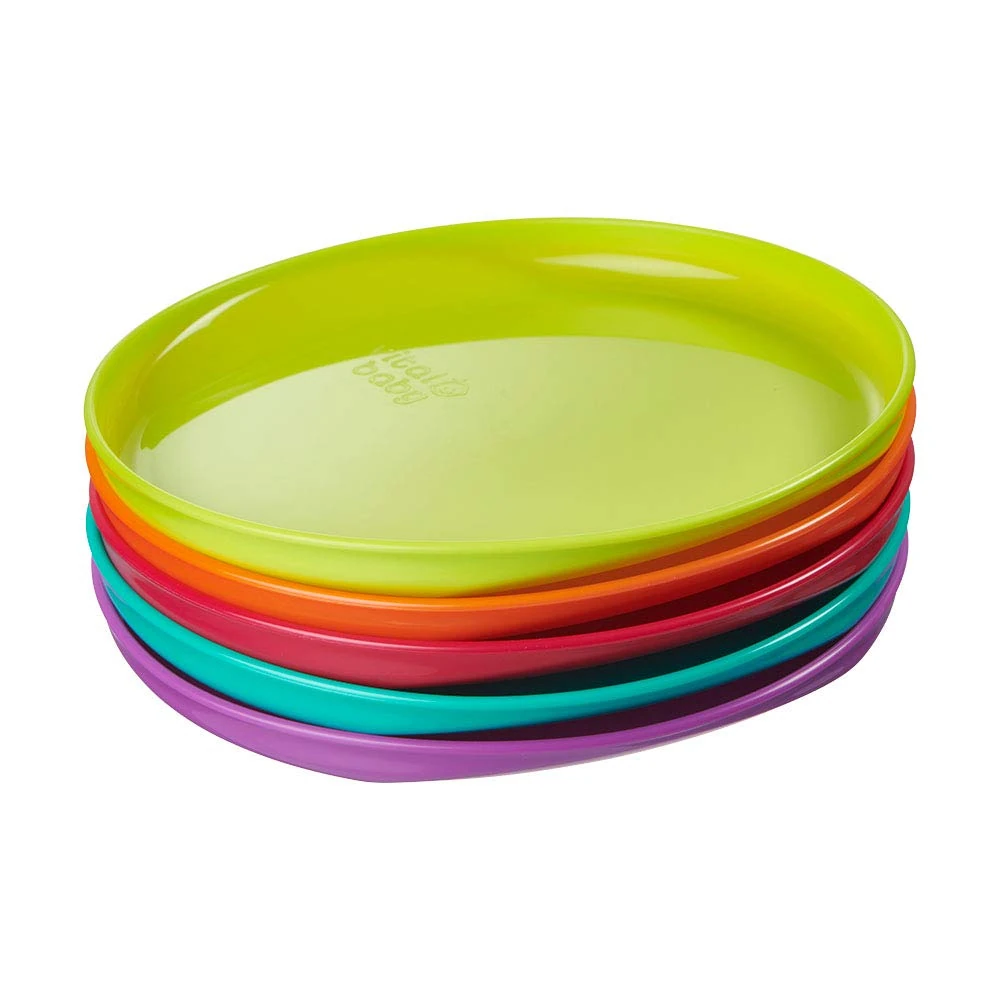 Vital Baby Nourish Perfectly Simple Plates - Toddler Feeding Plates - Bright Colours - BPA, Phthalate, Latex Free - Durable - Ideal for Toddlers – Microwave/Dishwasher Safe, 5pk