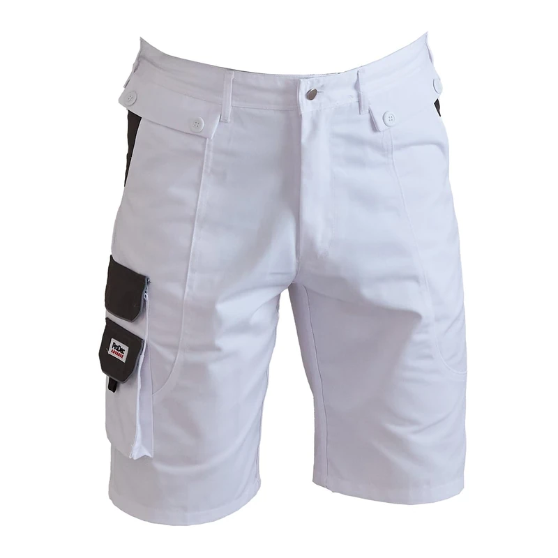ProDec Advance Painter's Shorts for Men & Women, Stain-Resistant White Work Utility & Safety Shorts, Decorators Short for Men & Women, Painters Trousers, White Work Short, 34" Waist - Image 1