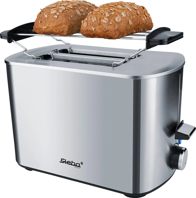 Steba Automatic Toaster TO 20 Inox | Double Slotted Toaster for 2 Slices of Toast | Anti Fingerprint Housing | 7 Browning Levels Adjustable | 4 Functions: Toasting, Defrosting, Warming, Stop - Image 1