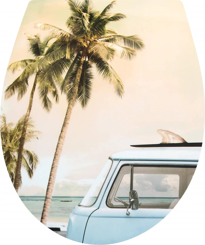 Cornat KSDSC290 "Retro Bus" Toilet Seat - Super Flat Design - Easy-Care Duroplast - Quick Up & Clean Function - Soft-Close Mechanism - Convenient Top Installation/Toilet Seat/Toilet Lid