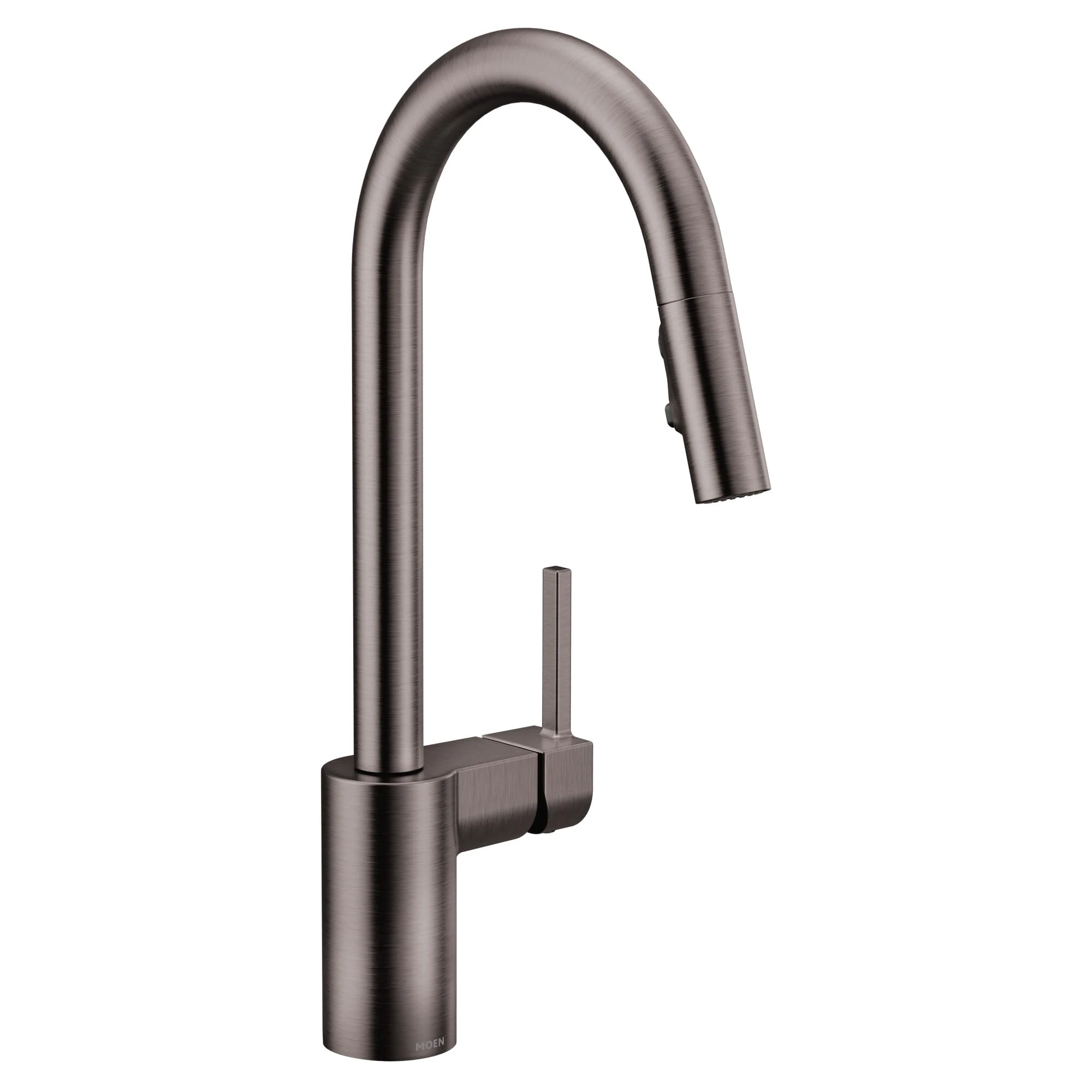 Moen 7565BLS One-Handle High Arc Modern Pulldown Kitchen Faucet with Power Clean, Black/Stainless Steel