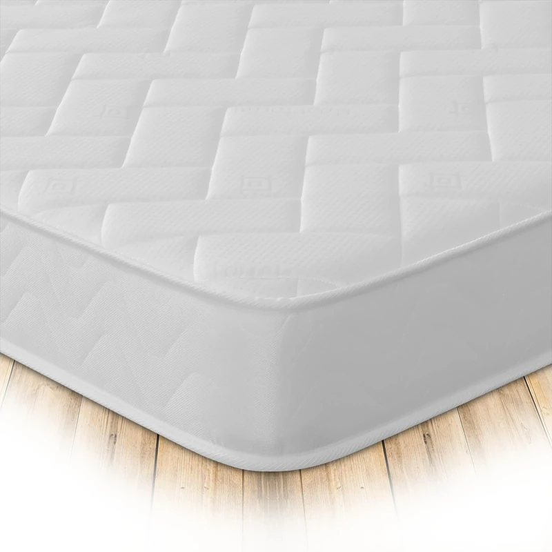 Starlight Beds Quilted Brick Sprung Hybrid Single Mattress with Memory Foam Layer. Soft Firmness, White, 18cm Deep. 3ft Mattress (90cm x 190cm)