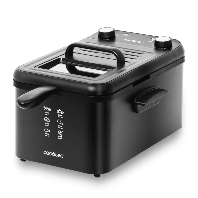 Cecotec CleanFry Infinity 3000 Black Deep Fryer. 3 L Capacity, Temperature up to 190 ºC, 30 Min. Timer, Dishwasher-Safe Glazed Inner Pot, OilCleaner Filter, 2400 W - Image 1