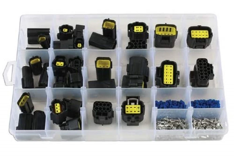 Connect Workshop Consumables Assorted AMP Econoseal J Series Pin Terminals, 338pc, Multi, Brass, PVC Insulation
