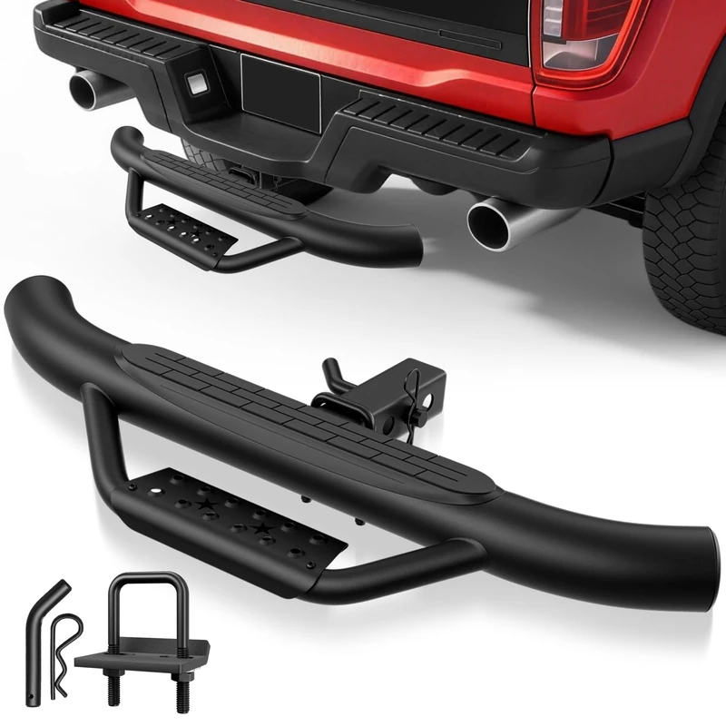 Universal 36 (W) x 4 inches OD Powdercoated Steel 2 inchesReceiver Trailer Truck Towing Hitch Step Bar Rear Bumper Guard