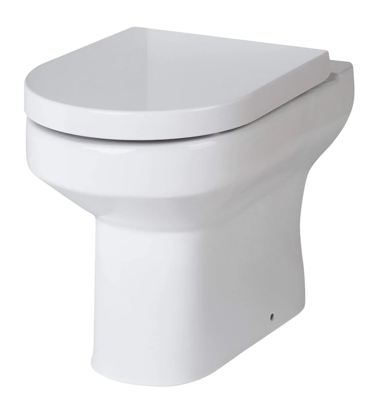 Nuie Harmony Hudson Reed CHM005 | Modern Bathroom Back to Wall Pan with Toilet Seat Included, 410mm x 370mm, White