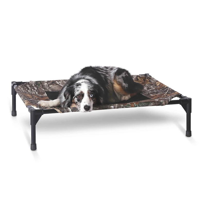 K&H Pet Products Original Pet Cot Elevated Pet Bed, Medium (25" x 32" x 7"), Realtree Edge Camo