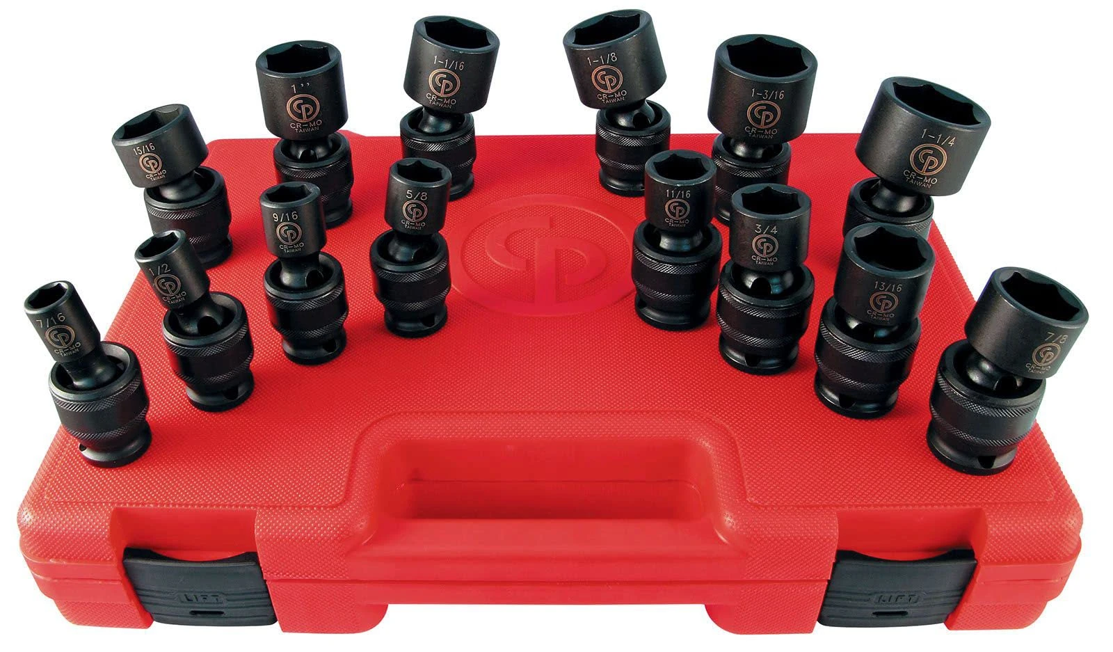 Chicago Pneumatic SS4014U - 1/2 Inch Square Drive, SAE, Universal, Impact Socket Set (14 PCS)