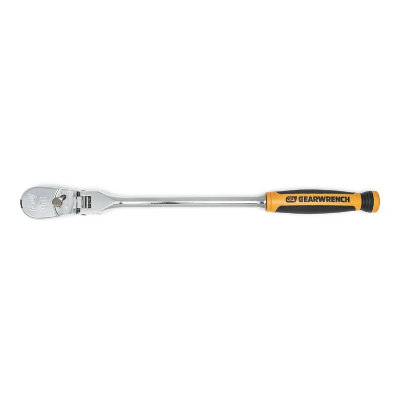 GEARWRENCH 81210T 3/8" and 13" Drive 90-Tooth Dual Material Flex Head Teardrop Ratchet