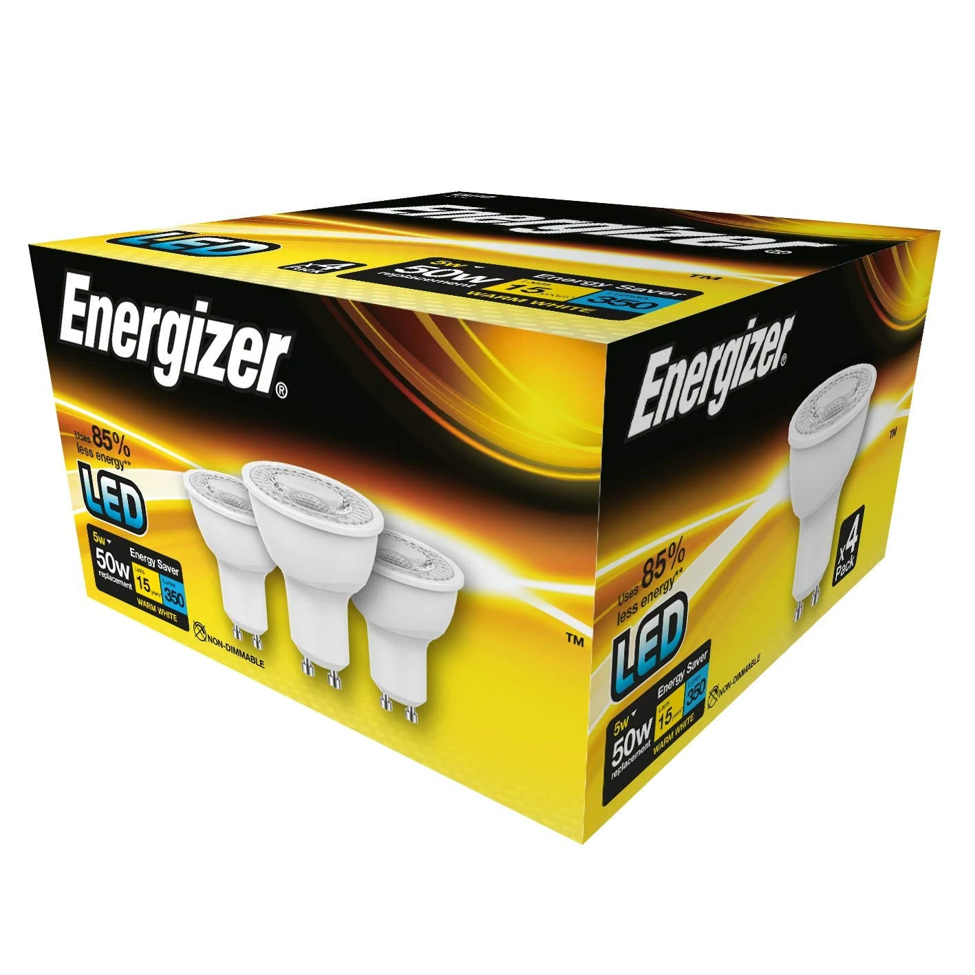 Energizer LED Modern Energy Saving Lightbulb, GU10, 5 W, Warm White [Energy Class A+] 2 Packs 8 GU10's in Total