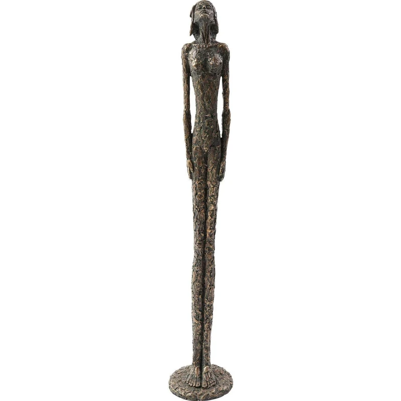 Kare Design Deco Figure Art Lady, Bronze/Grey, Handmade Statue, Unique, Gift Idea, Table Decoration, Room Decor, Home Decor for Living Room, Bedroom, Hallway, 78x14x14 cm (H/W/D) - Image 1