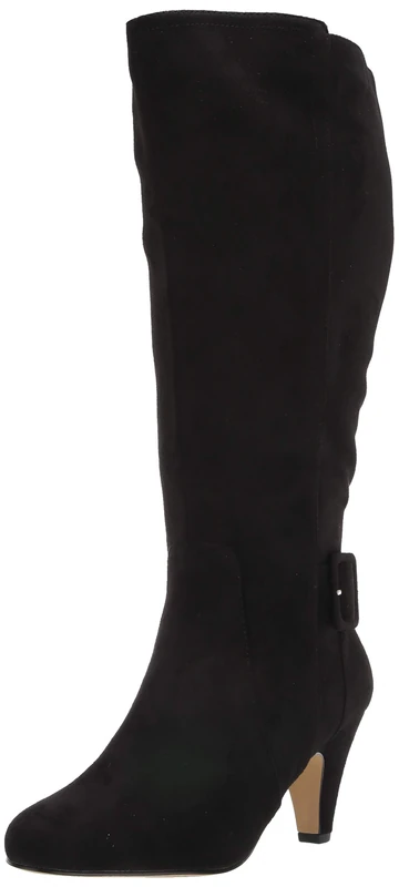 Bella Vita Women's Troy II Plus Dress Wide Calf Boot Knee High, Black Super Suede, 10 UK