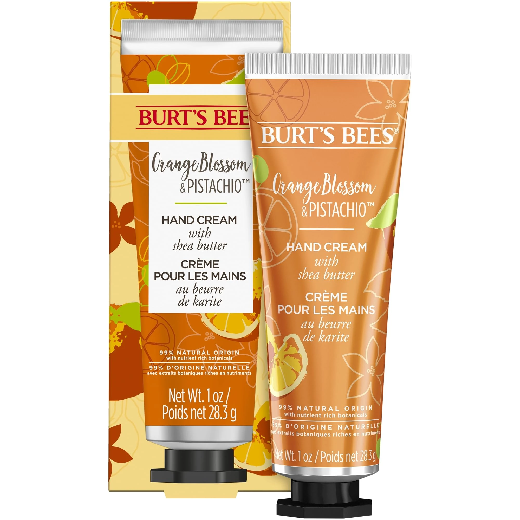 Burt’s Bees Hand Cream for Very Dry Hands, Orange Blossom & Pistachio, Hand Moisturiser With Shea Butter, 28.3g