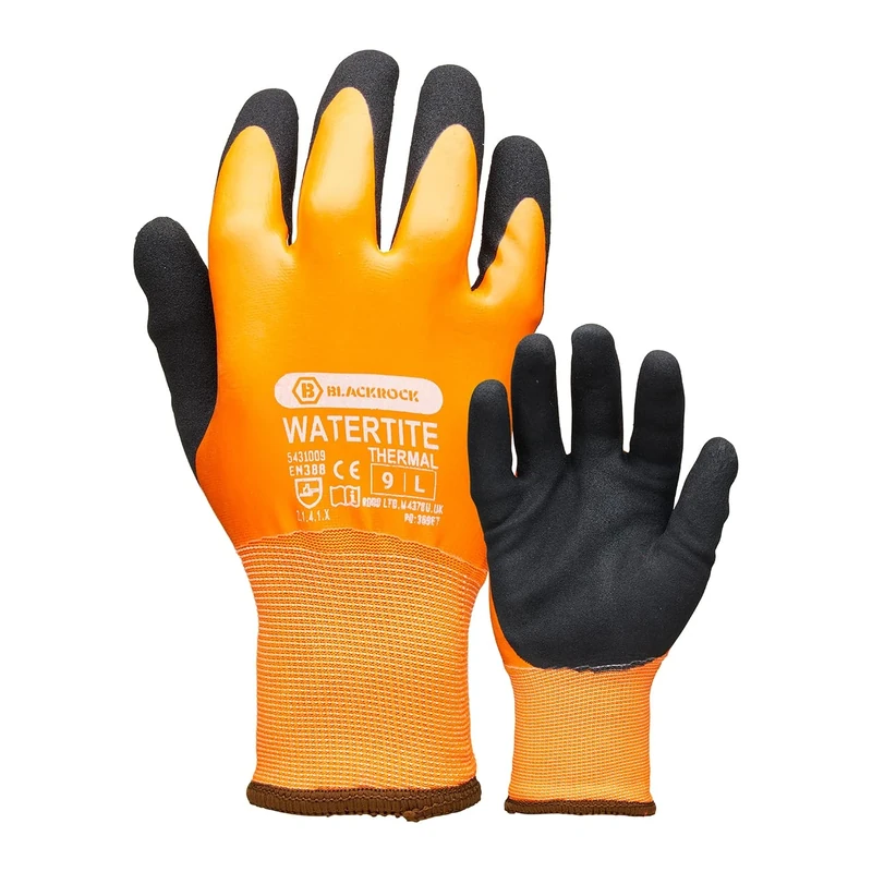 Blackrock Waterproof Thermal Work Gloves, Watertite For Men Women Unisex, Freezer Gloves, Fleece Lined, Accessories, Heated, Gardening Heavy Duty, Warm Insulated, Dry, Protection, Size 8/Medium