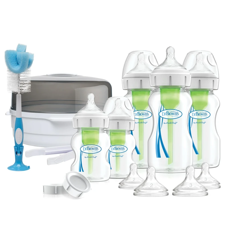 Dr. Brown's Options Plus Anti-Colic Feeding Baby Bottles for Newborn Giftset