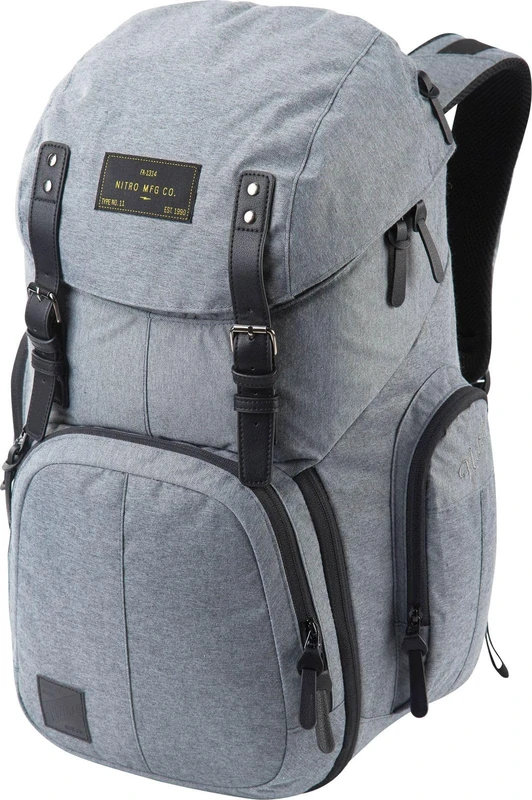 Weekender Alltagsrucksack mit gepolstertem Laptopfach, Schulrucksack, Wanderrucksack inkl. Nassfach, 42 L, Black Noise