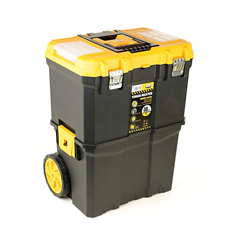 UK Planet Tool Chest Tough Master Professional 19" Mobile Storage Box Trolley with Wheels