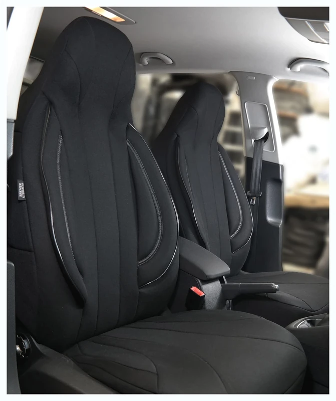 BREMER SITZBEZÜGE Custom Seat Covers Compatible with Mercedes C-Class W205 S205 Driver & Passenger PL403 Black