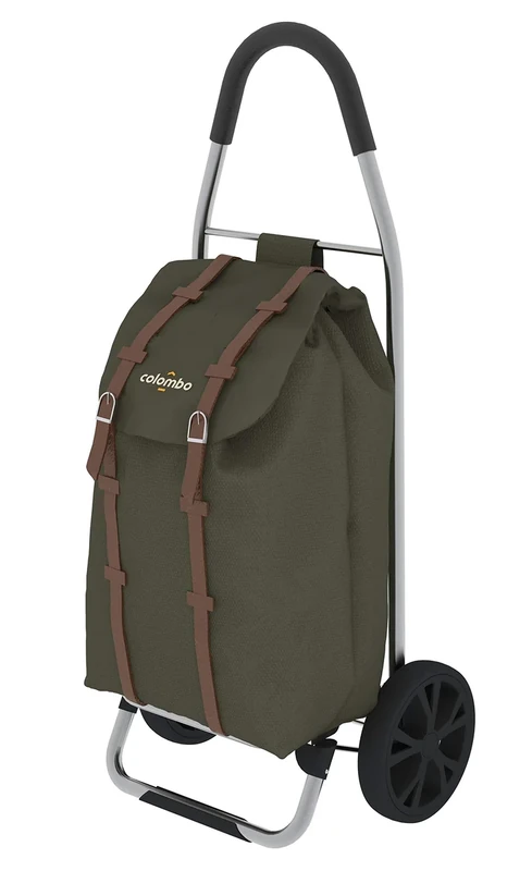 Colombo Dakar Steel Shopping Trolley, Iron Polyester Plastic, Army Green, One-Size