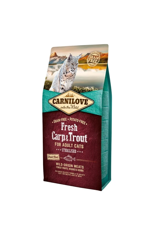 Carnilove FRE Carp & Trout Sterilise Dehydrated Cat Food 6 kg – 6000 g