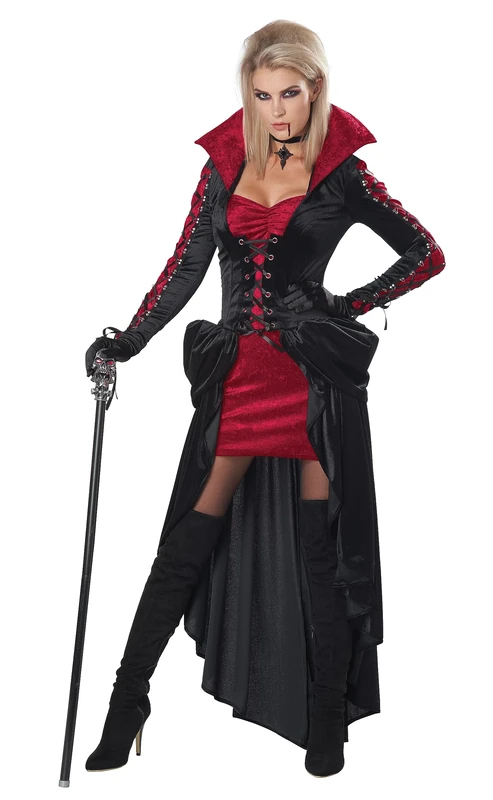 California Costumes 01451 Bloodthirsty Vixen or Vampire Adult Sized Costumes, Solid, Black/Red, XL
