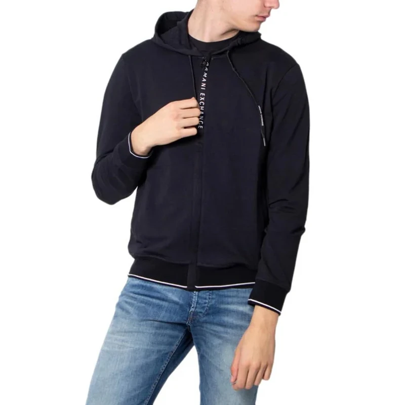 Armani Exchange Men's French Terry Hoodie, Black (Black 1200), Small