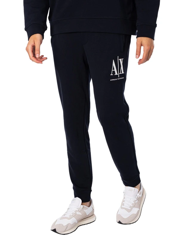 Armani Exchange Men's Icon Project Embroidered Jogger Sports Trousers, Blue, S UK
