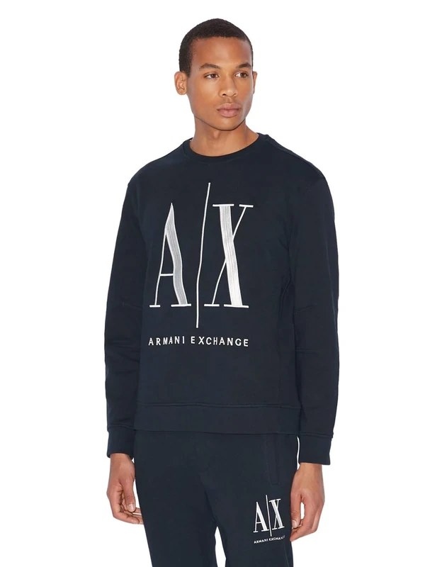 Armani Exchange Men's Icon Sweat Sweatshirt Not Applicable, Blue (NAVY 1510), X-Small
