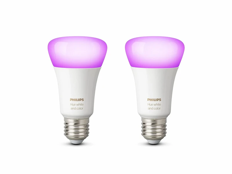 Philips Hue White and Colour Ambiance LED Smart Light Bulb 2 Pack [E27 Edison Screw] 60W Equivalent, with Bluetooth, Works with Alexa, Google Assistant and Apple Homekit.