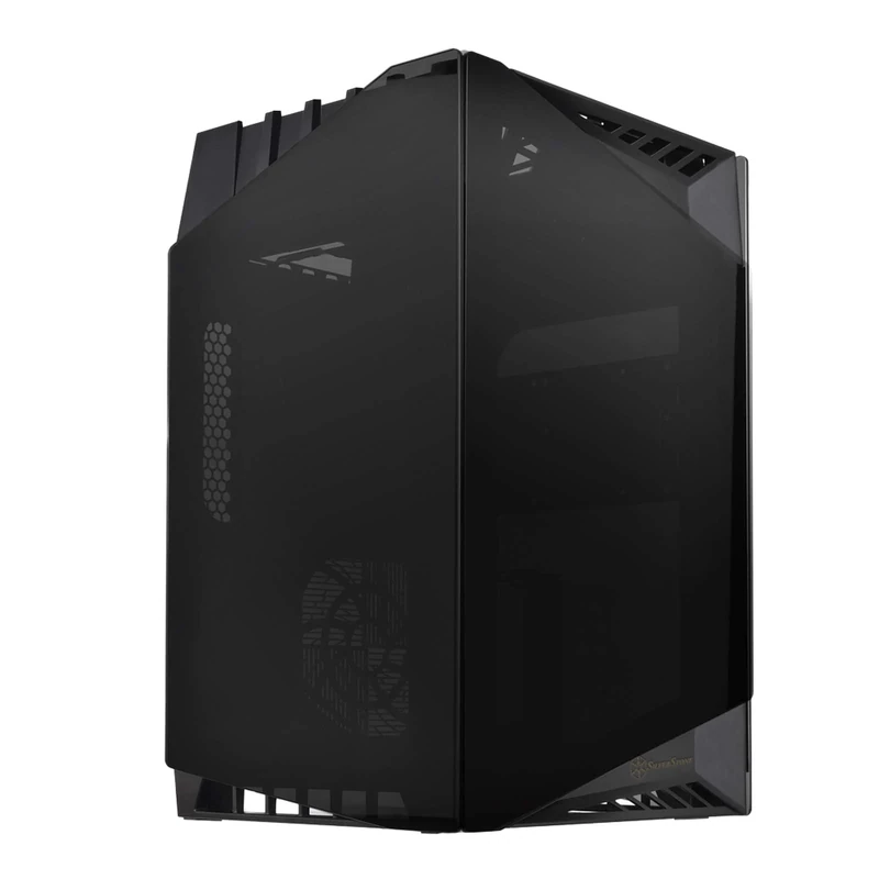SilverStone SST-LD03B Lucid Mini Tower Mini-ITX Computer Case, Silent High Airflow Performance, 3x Tinted Tempered Glass