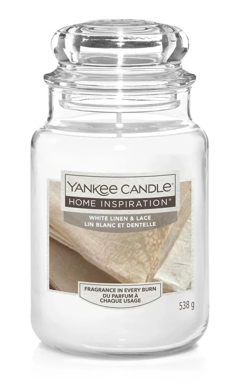 YANKEE CANDLE White Linen & LACE L