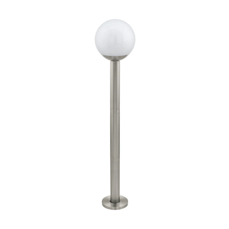 Eglo Smart Home LED Outdoor Floor Lamp Nisia-C, Path Light, Outdoor Standing Lamp, Stainless Steel in Stainless Steel, Plastic in White E27 Socket, IP44