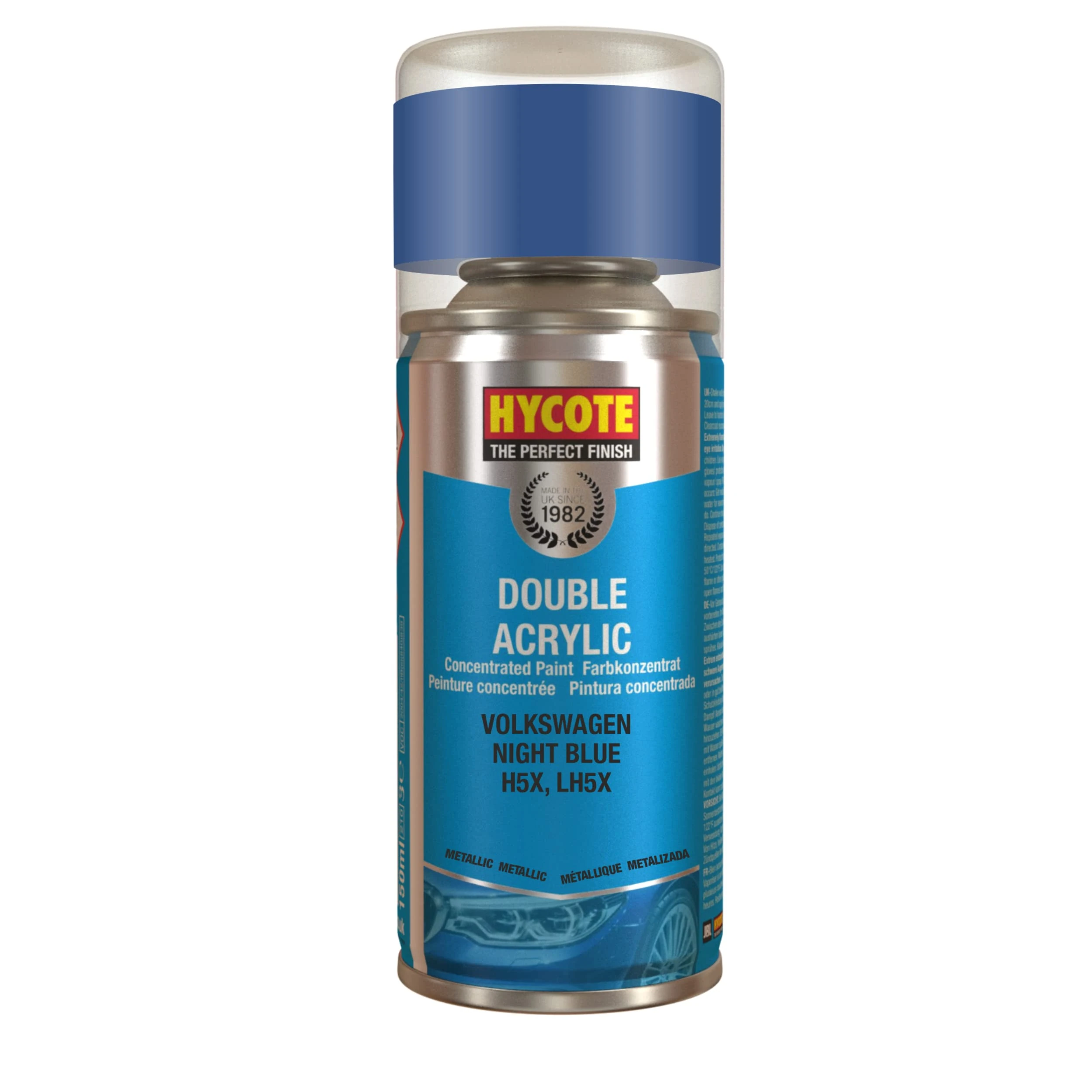Hycote Double Acrylic Aerosol Car Spray Paint, Volkswagen - Night Blue, 150 ml