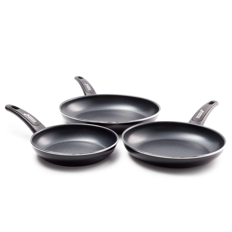 Kitchen Stories CC002622-001 Searsmart Non-Stick 3-Piece Frying Pan Set 20 cm, 24 cm and 28 cm, Aluminium