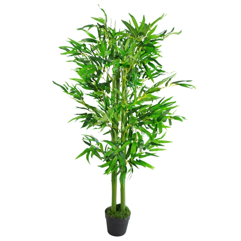 Leaf Premium Artificial Bamboo with Pot, Wood, Luxury Bushy, Green, 120 cm (LEAF-7300)
