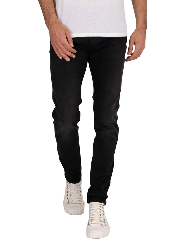 Replay Men's Anbass Slim-Fit Hyperflex Jeans with Stretch, Black (Black 098), W36 x L34