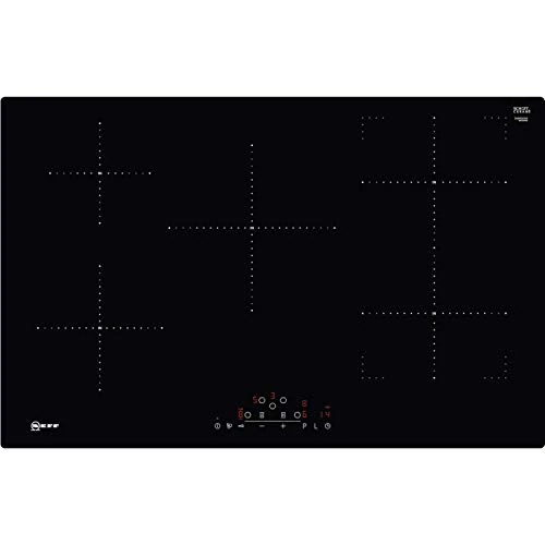 NEFF N70 T48FD23X2 Induction Hob with 5 burner zones, Touch Control, Combi Induction, Power Move - just slide your pan to control the temperature, Black, 80cm Wide