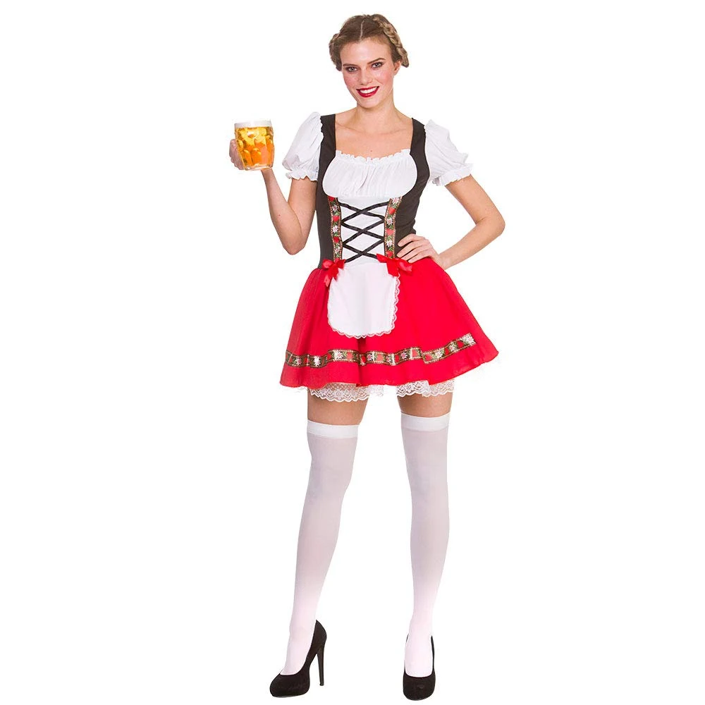 Adult Oktoberfest Beer Girl Fancy Dress Costume - X-Small (UK 6-8)