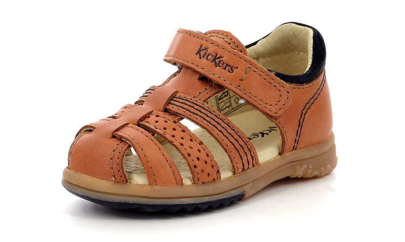 Kickers Platiback Sandals Boys Camel - 3 Toddler - Sandals Shoes